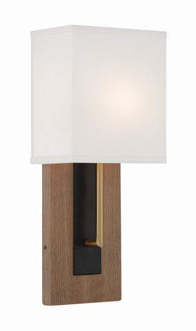 Brent 1 Light Matte Black + Vibrant Gold Sconce - C193-BRE-A3633-MK-VG