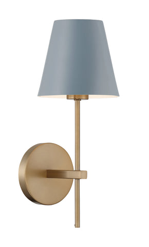 Xavier 1 Light Vibrant Gold + Blue Sconce - C193-XAV-B8321-VG-BL