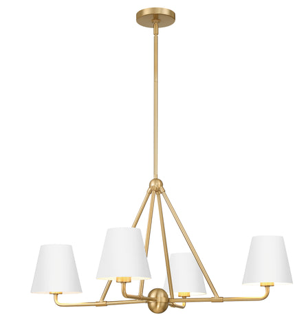 Xavier 4 Light Vibrant Gold + White Chandelier - C193-XAV-B9304-VG-WH