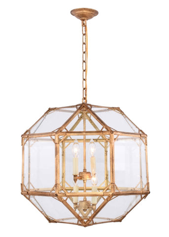 ZC121-1514D19GI - Urban Classic: Gordon 4 light Golden Iron Pendant