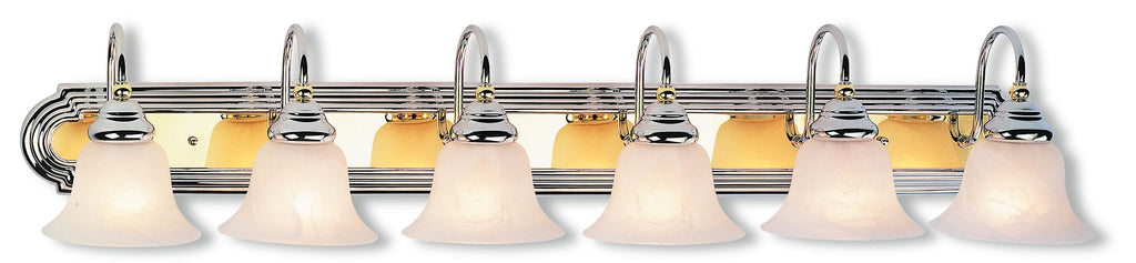 Livex Belmont 6 Light Polished Chrome & PB Bath Light - C185-1006-52