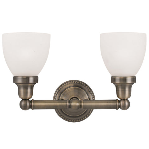 Livex Classic 2 Light Antique Brass Bath Light - C185-1022-01