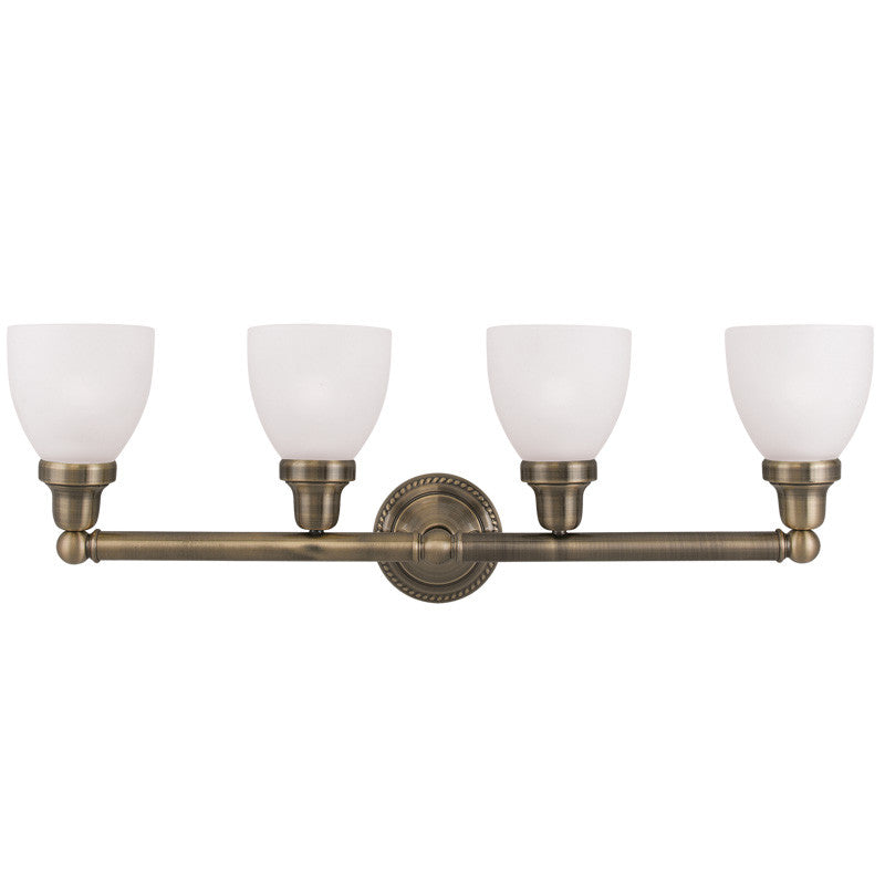 Livex Classic 4 Light Antique Brass Bath Light - C185-1024-01