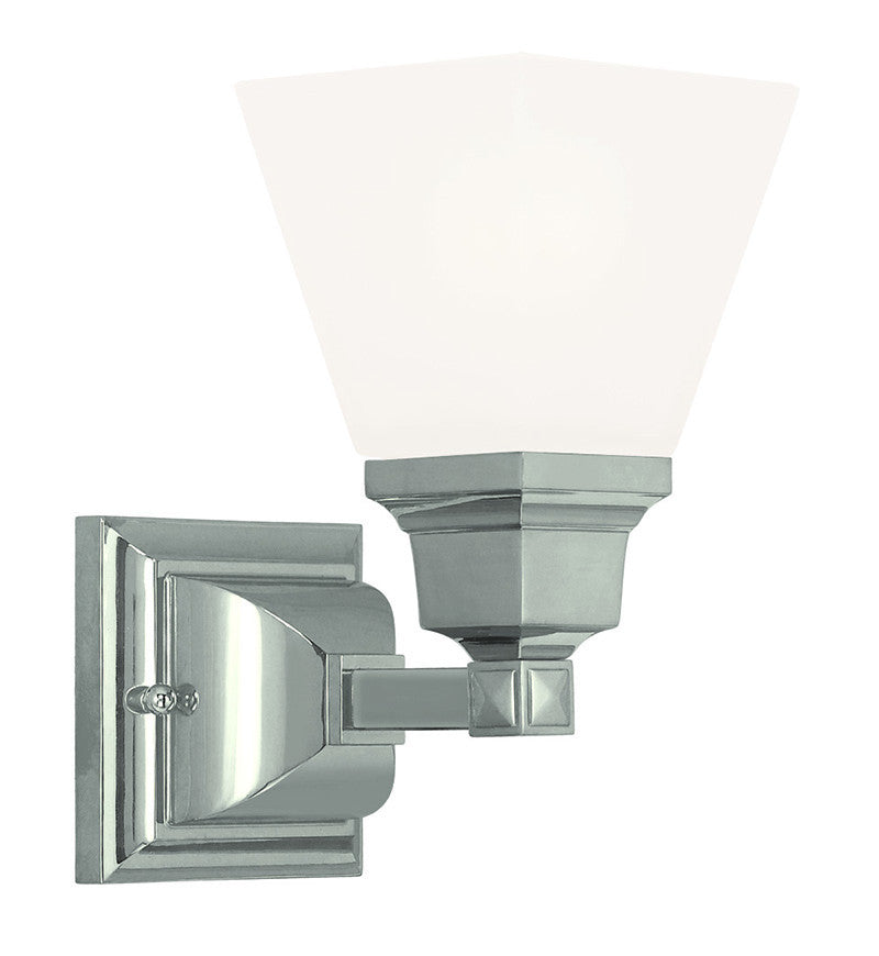 Livex Mission 1 Light Polished Nickel Wall Sconce - C185-1031-35