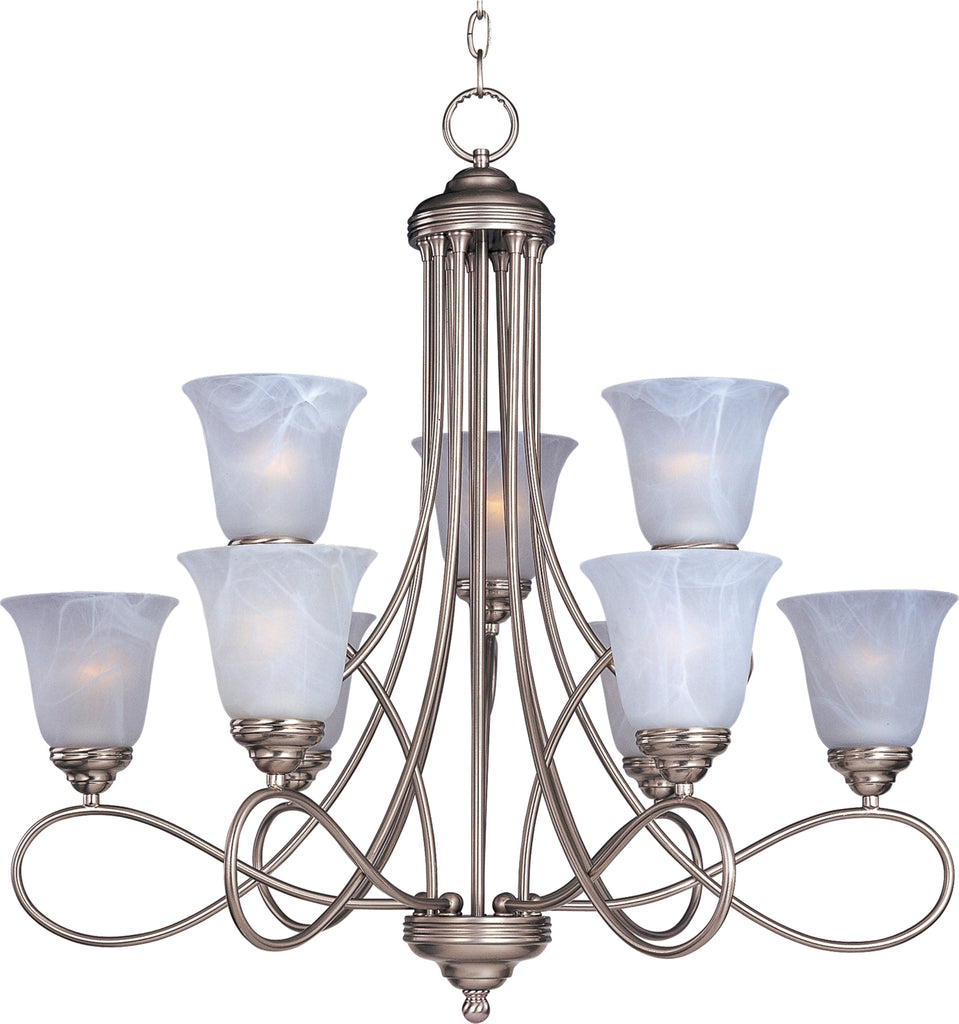 Nova 9-Light Chandelier Satin Nickel - C157-11046MRSN