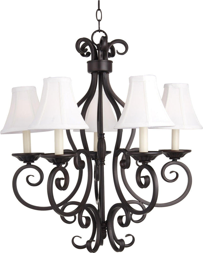 Manor 5-Light Chandelier with Shades Oil Rubbed Bronze - C157-12215OI/SHD123