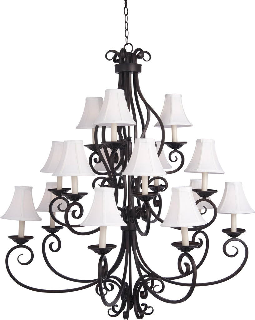 Manor 15-Light Chandelier with Shades Oil Rubbed Bronze - C157-12219OI/SHD123