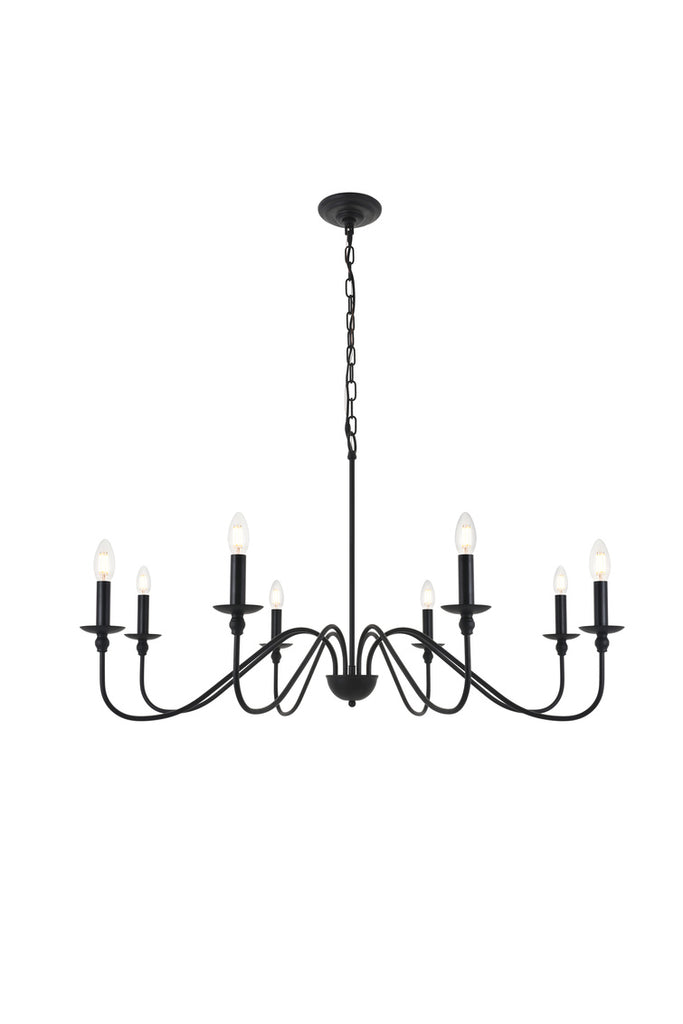 ZC121-LD5006D42MB - Living District: Rohan 8 light Matte Black Pendant