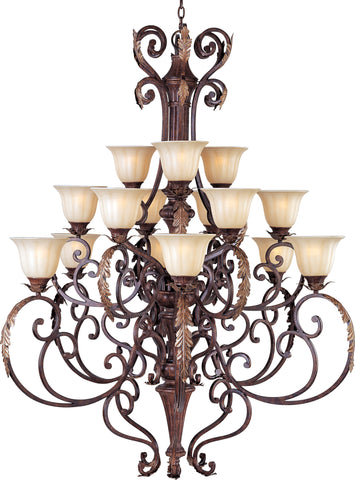 Augusta 15-Light Chandelier with Crystals Auburn Florentine - C157-13567CFAF/CRY081