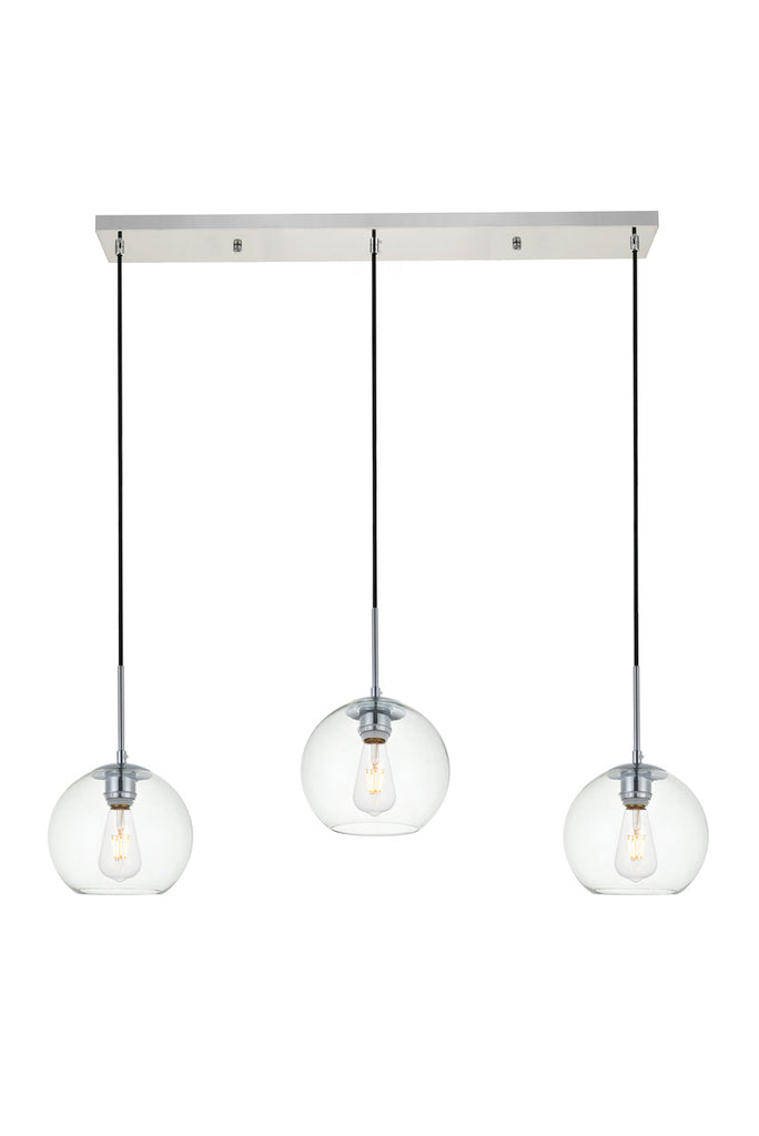 ZC121-LD2236C - Living District: Baxter 3 Lights Chrome Pendant With Clear Glass