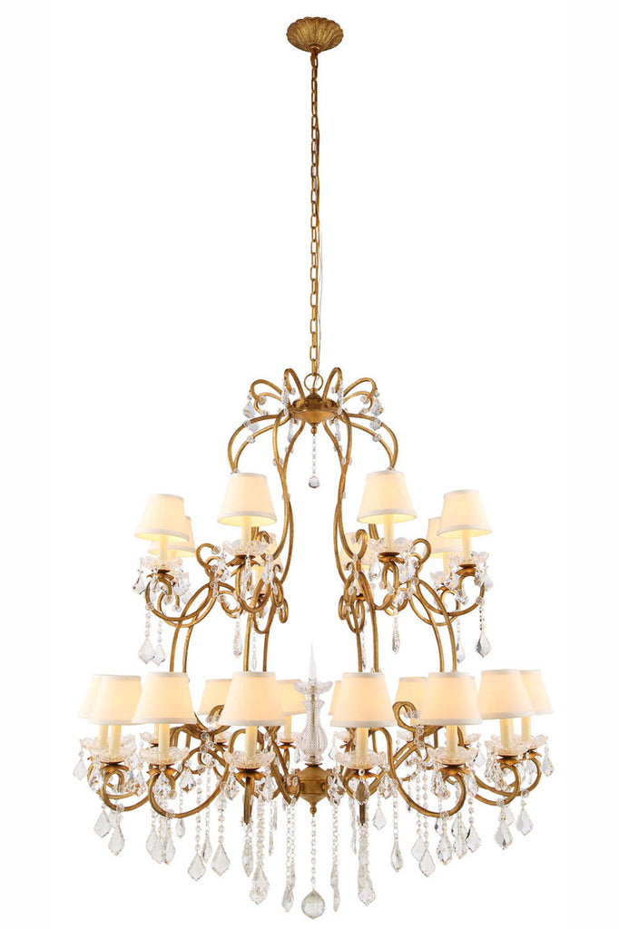 ZC121-1471G44GI - Urban Classic: Diana 24 light Golden Iron Chandelier Clear Royal Cut Crystal