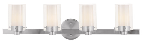 Livex Manhattan 4 Light Brushed Nickel Bath Light - C185-1544-91