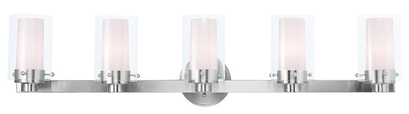 Livex Manhattan 5 Light Brushed Nickel Bath Light - C185-15455-91