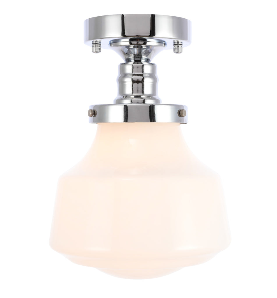 ZC121-LD6250C - Living District: Lyle 1 light Chrome and frosted white glass Flush mount