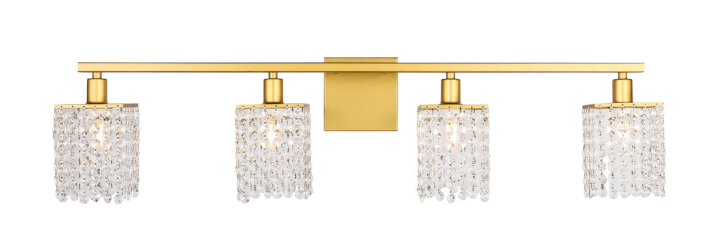 ZC121-LD7012BR - Living District: Phineas 4 light Brass and Clear Crystals wall sconce