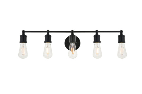 ZC121-LD4028W29BK - Living District: Serif 5 light black Wall Sconce