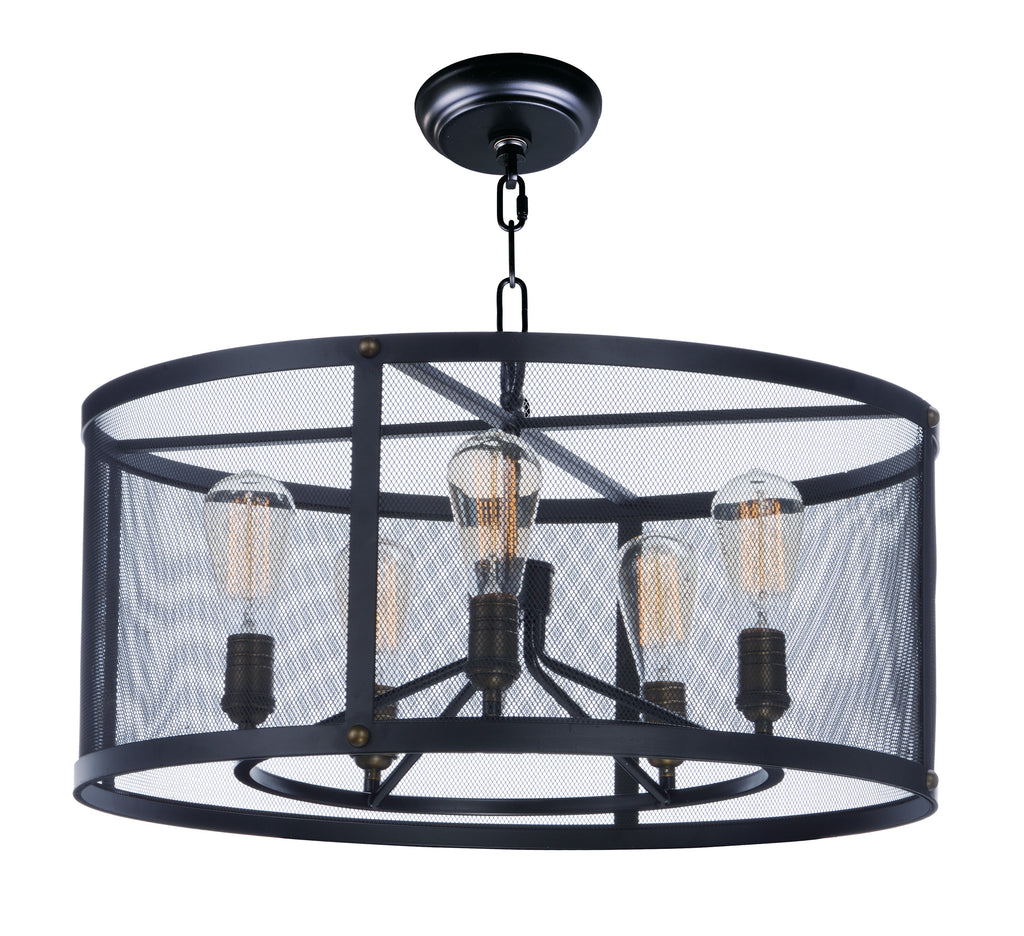 Palladium 5-Light Chandelier Black / Natural Aged Brass - C157-20115BKNAB