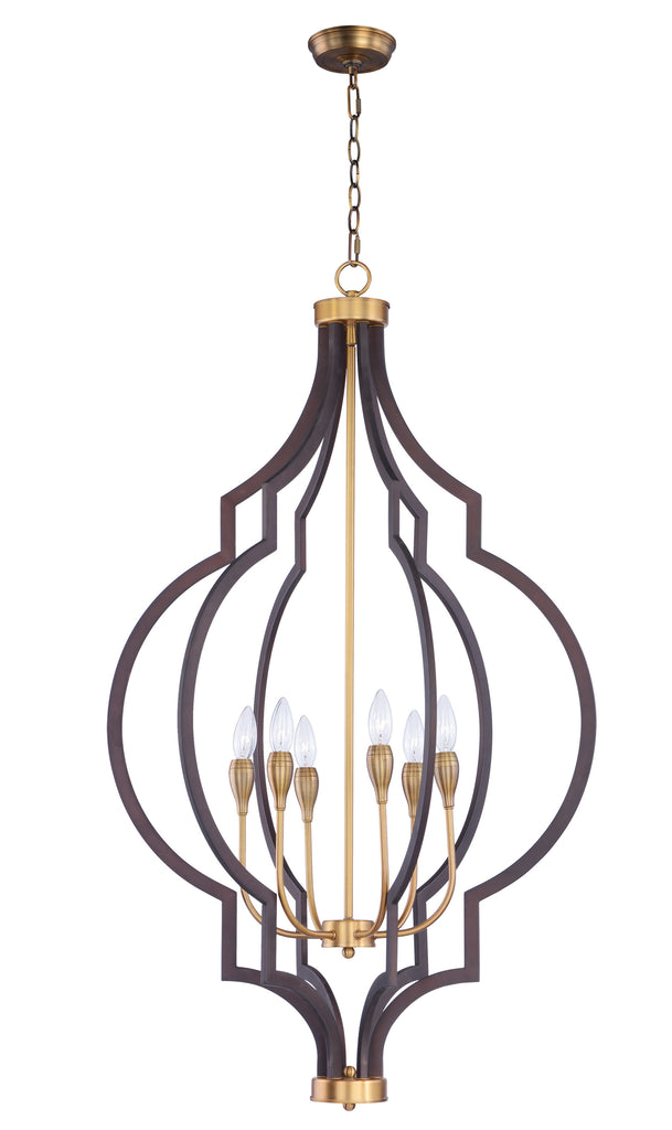 Crest 6-Light Chandelier Oil Rubbed Bronze and Antique Brass - C157-20296OIAB