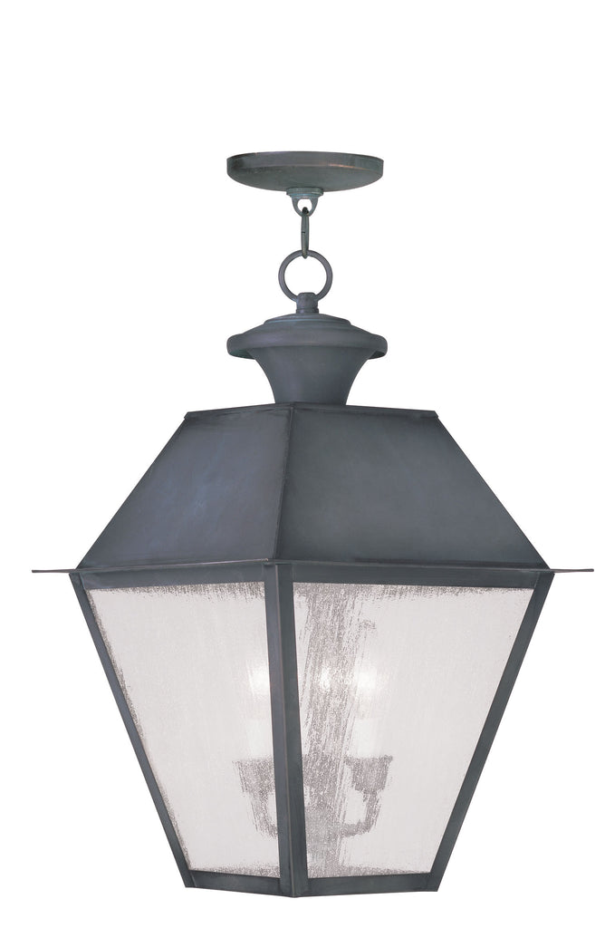 Livex Mansfield 3 Light Charcoal Outdoor Chain Lantern  - C185-2170-61