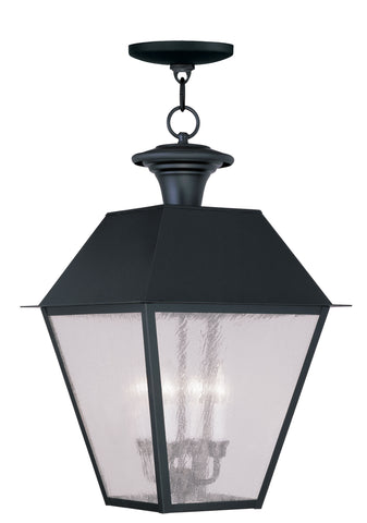 Livex Mansfield 4 Light Black Outdoor Chain Lantern  - C185-2174-04