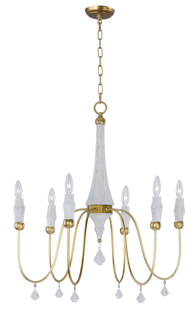 Claymore 6-Light Chandelier Claystone and Gold Leaf - C157-22436CSTGL