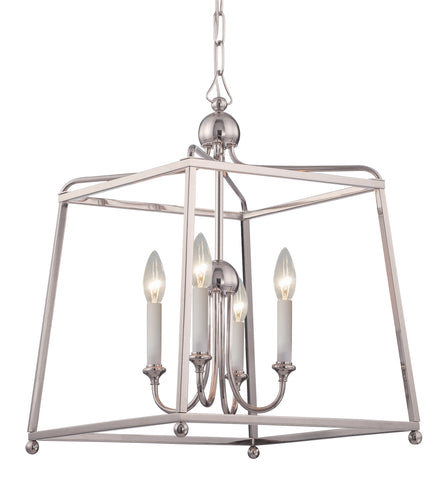 4 Light Polished Nickel Modern Chandelier - C193-2245-PN_NOSHADE