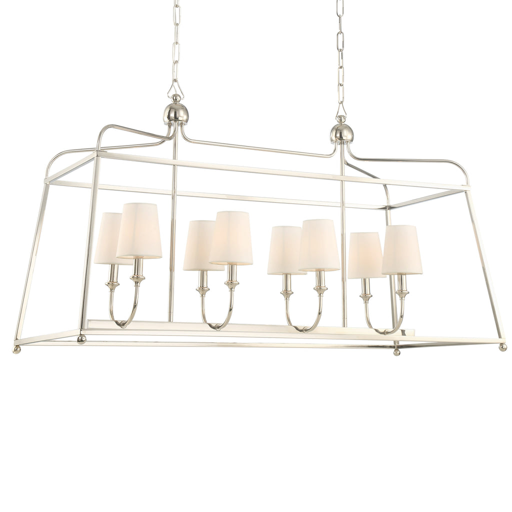 8 Light Polished Nickel Modern Chandelier - C193-2249-PN