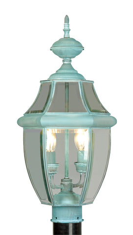 Livex Monterey 2 Light Verdigris Outdoor Post Lantern - C185-2254-06