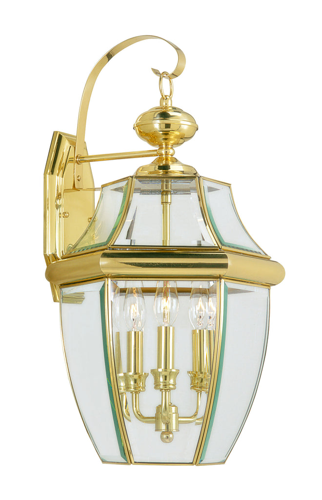 Livex Monterey 3 Light PB Outdoor Wall Lantern - C185-2351-02