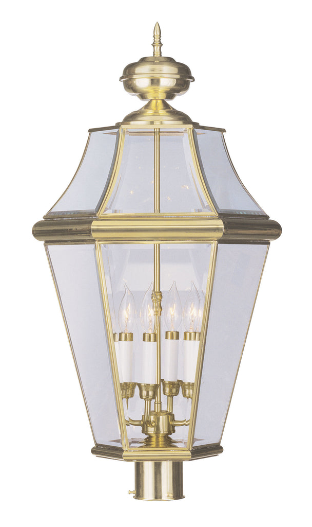 Livex Georgetown 4 Light PB Outdoor Post Lantern - C185-2368-02