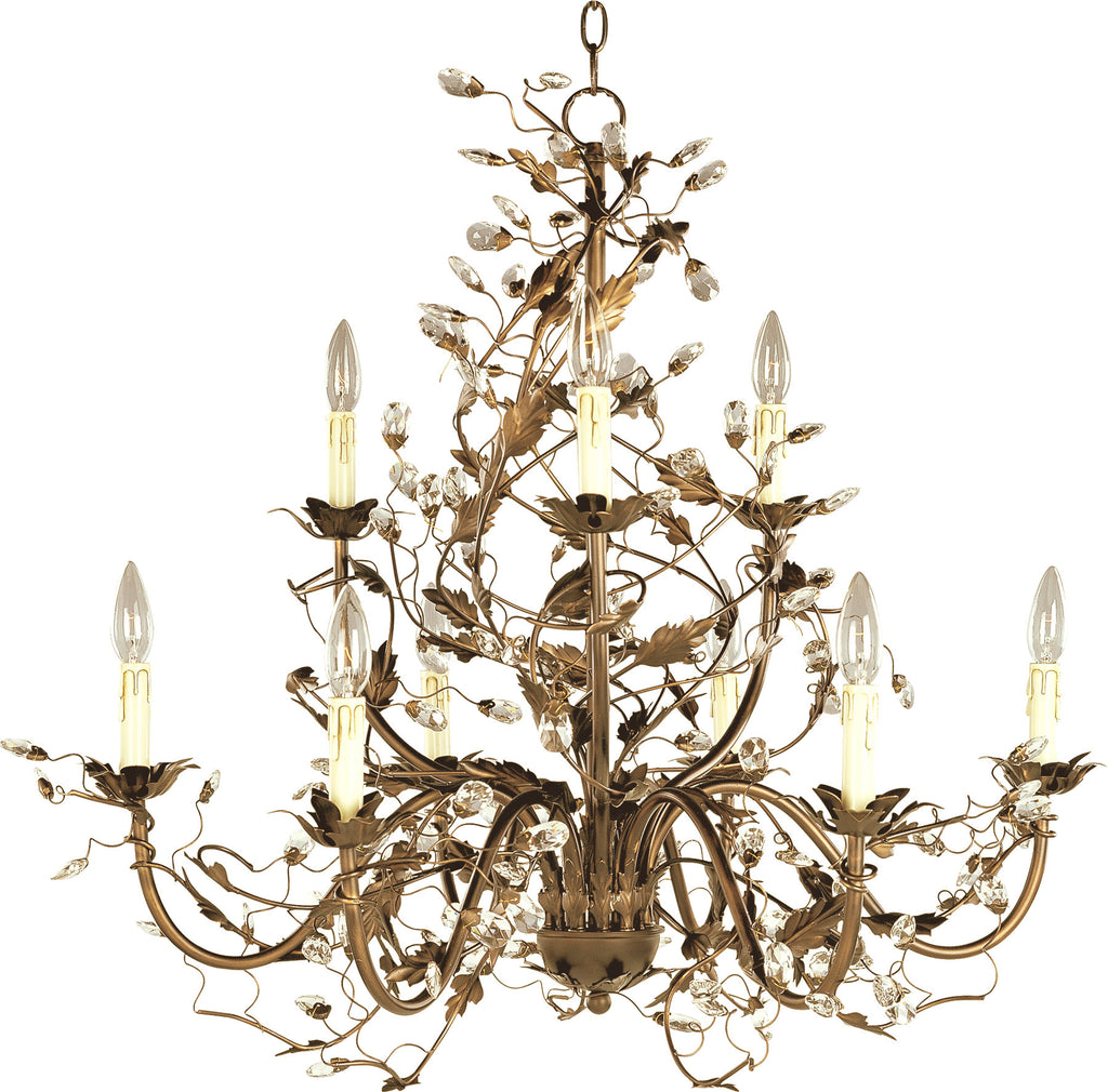 Elegante 9-Light Chandelier Etruscan Gold - C157-2852EG