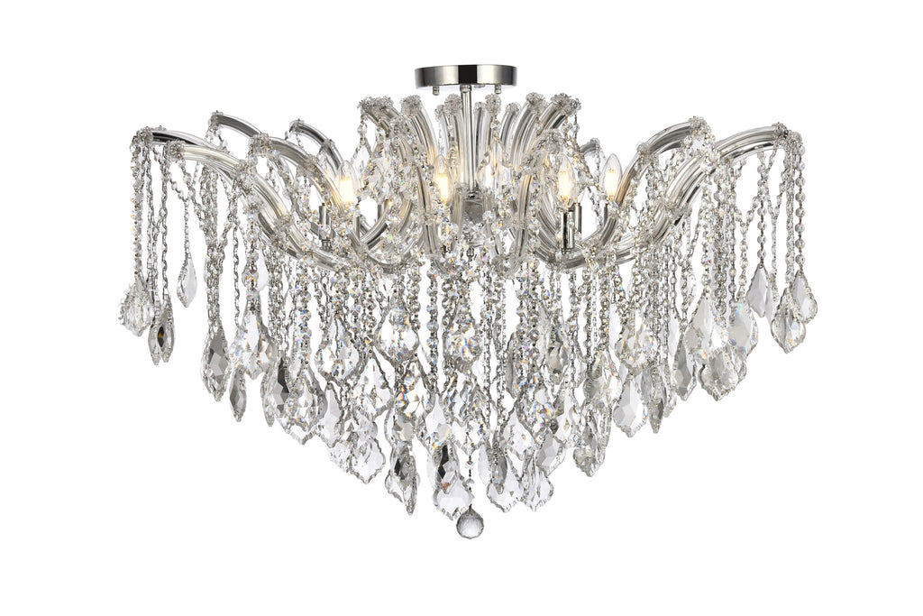 ZC121-2800F36C/EC - Regency Lighting: Maria Theresa 8 light Chrome Flush Mount Clear Elegant Cut Crystal