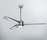 *CLOSE OUT PRICE* LIMITED QTY AVAILABLE  - Apollo 60 inch Brushed Steel Ceiling Fan - With LED Light Kit - Indoor/Outdoor Ceiling Fan - G7-CS/4724/60