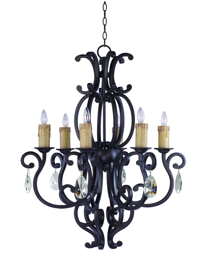 Richmond 6-Light Chandelier with Crystals Colonial Umber - C157-31005CU/CRY083