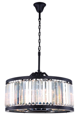 ZC121-1233D28MB/RC - Urban Classic: Chelsea 8 light Matte Black Chandelier Clear Royal Cut Crystal