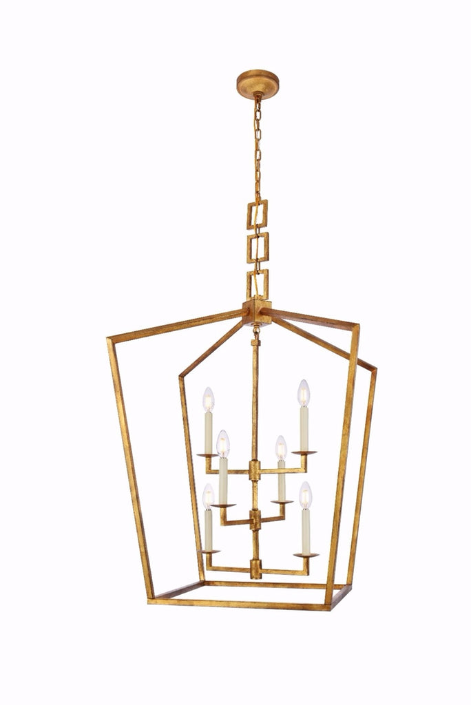 ZC121-1512D24GI - Urban Classic: Denmark 6 light Golden Iron Chandelier