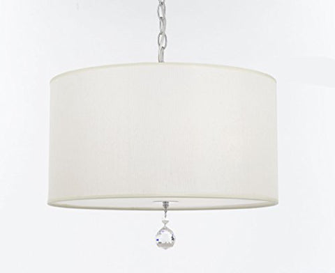 Fabric 3 Light Chrome Chandelier Pendant Modern Contemporary Lighting - J10-0501/3