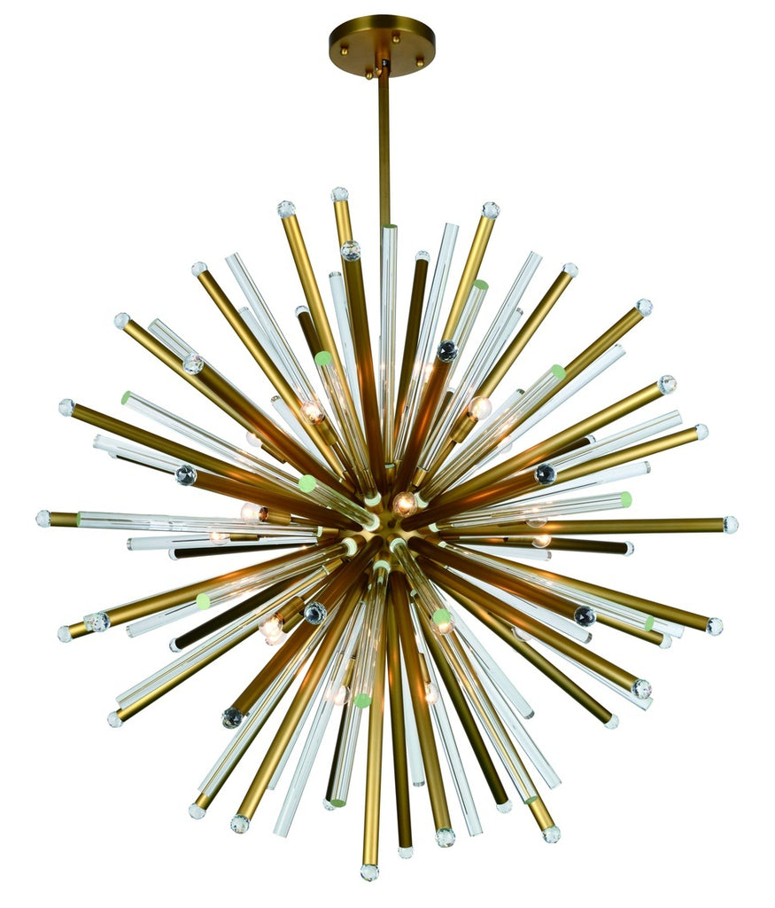 ZC121-1141G48BB - Urban Classic: Maxwell 21 light Burnished Brass Chandelier Clear Royal Cut Crystal