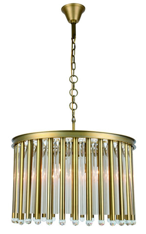 ZC121-1140D26BB - Urban Classic: Maxwell 6 light Burnished Brass Chandelier Clear Royal Cut Crystal