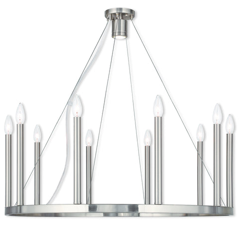 Livex Alpine 10 Light + 1 Light BN Chandelier - C185-40248-91