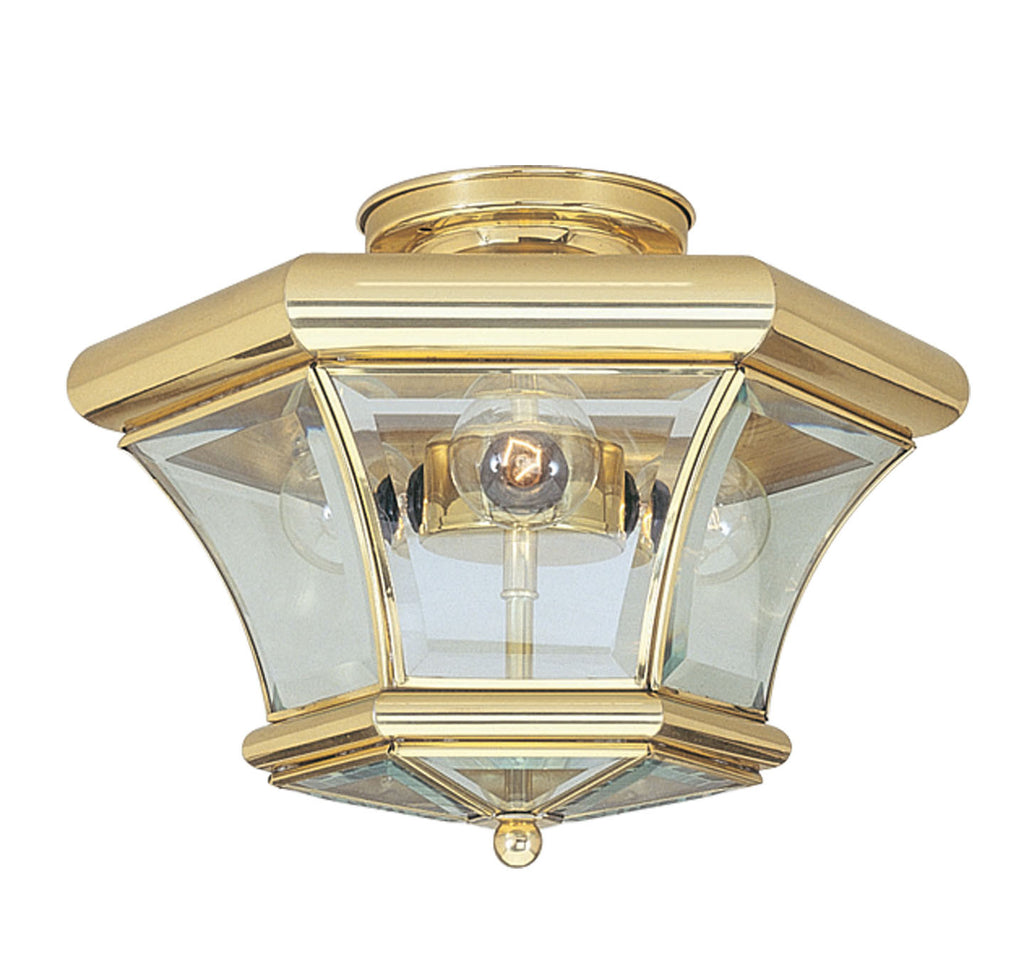 Livex Monterey 3 Light Polished Brass Ceiling Mount - C185-4083-02