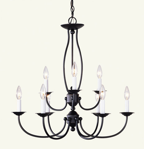 Livex Home Basics 9 Light Bronze Chandelier - C185-4159-07