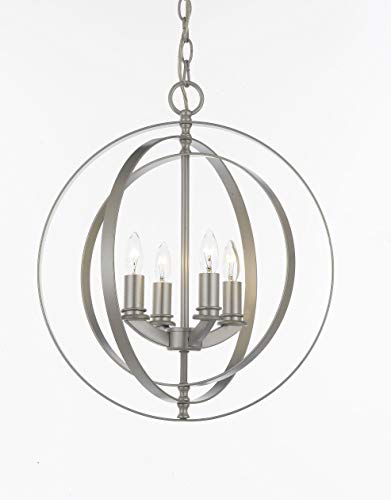 Contemporary Silver 4 Light Orb Chandelier Pendant Lighting - J10-10-ORB/4