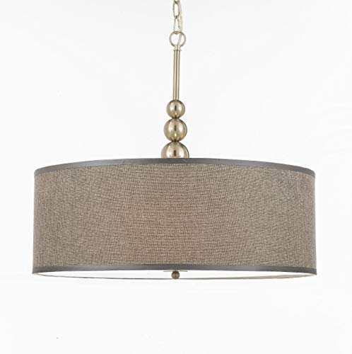 Stewart 3 Light Chandelier Pendant with Drum Shade Silver - J10-220/3 Silver