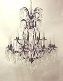 Wrought Iron Crystal Chandelier W/Swarovski Crystal H36" X W28" - A83-52/3034/8+4Sw