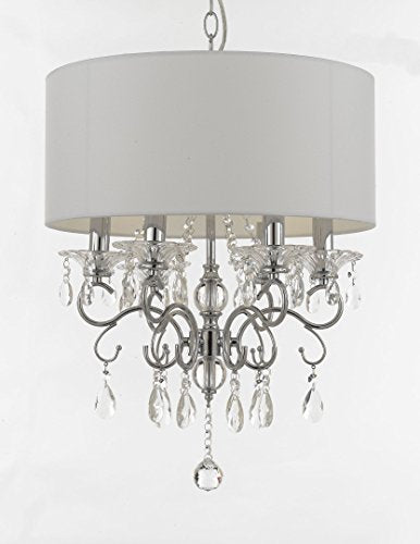 Silver Mist Crystal Drum Shade Chandelier Lighting - J10-02006