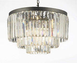 Palladium Crystal Glass Fringe 3-Tier Chandelier Chandeliers Lighting H 22.5" W 19.75" - G7-1100/9B