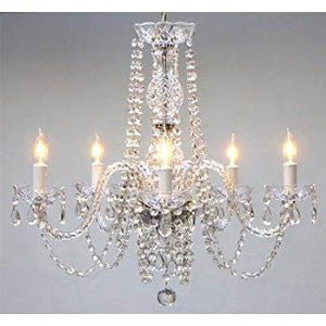 Swarovski Crystal Trimmed Chandelier Chandelier H25" X W24" - A46--384/5Sw