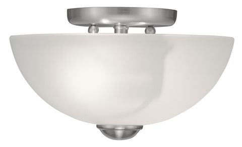 Livex Somerset 2 Light Brushed Nickel Ceiling Mount - C185-4206-91