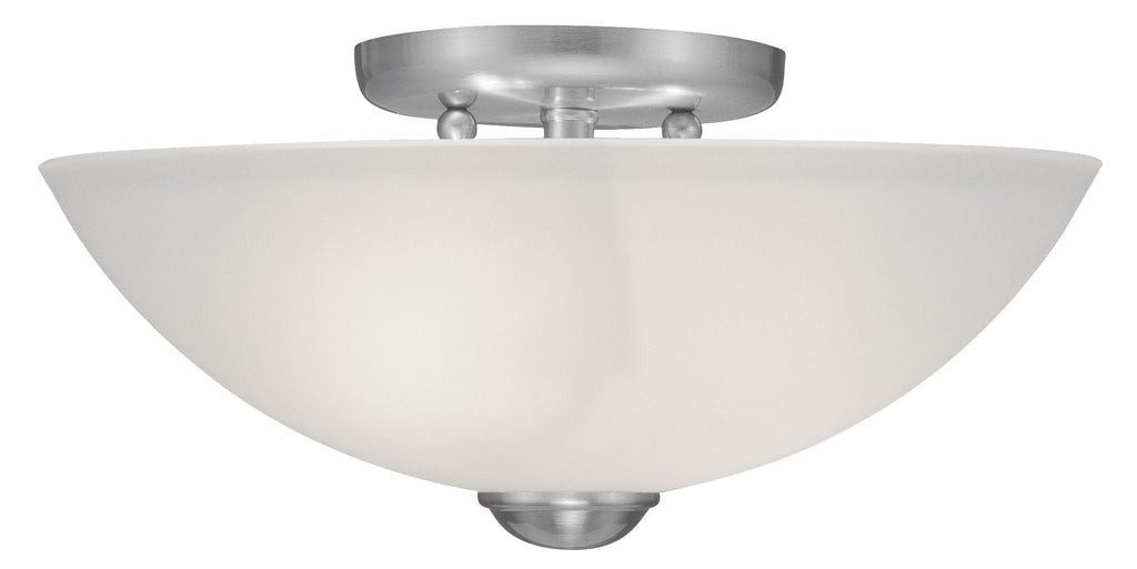 Livex Somerset 2 Light Brushed Nickel Ceiling Mount - C185-4207-91